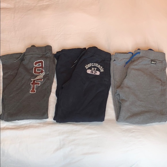3 pairs of boys Abercrombie sweatpants (small) - Picture 1 of 13